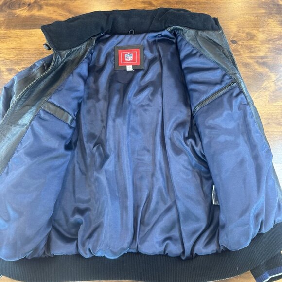 Cowboys Blue/Black Genuine Leather Inner Pockets Jacket L - Picture 6 of 9